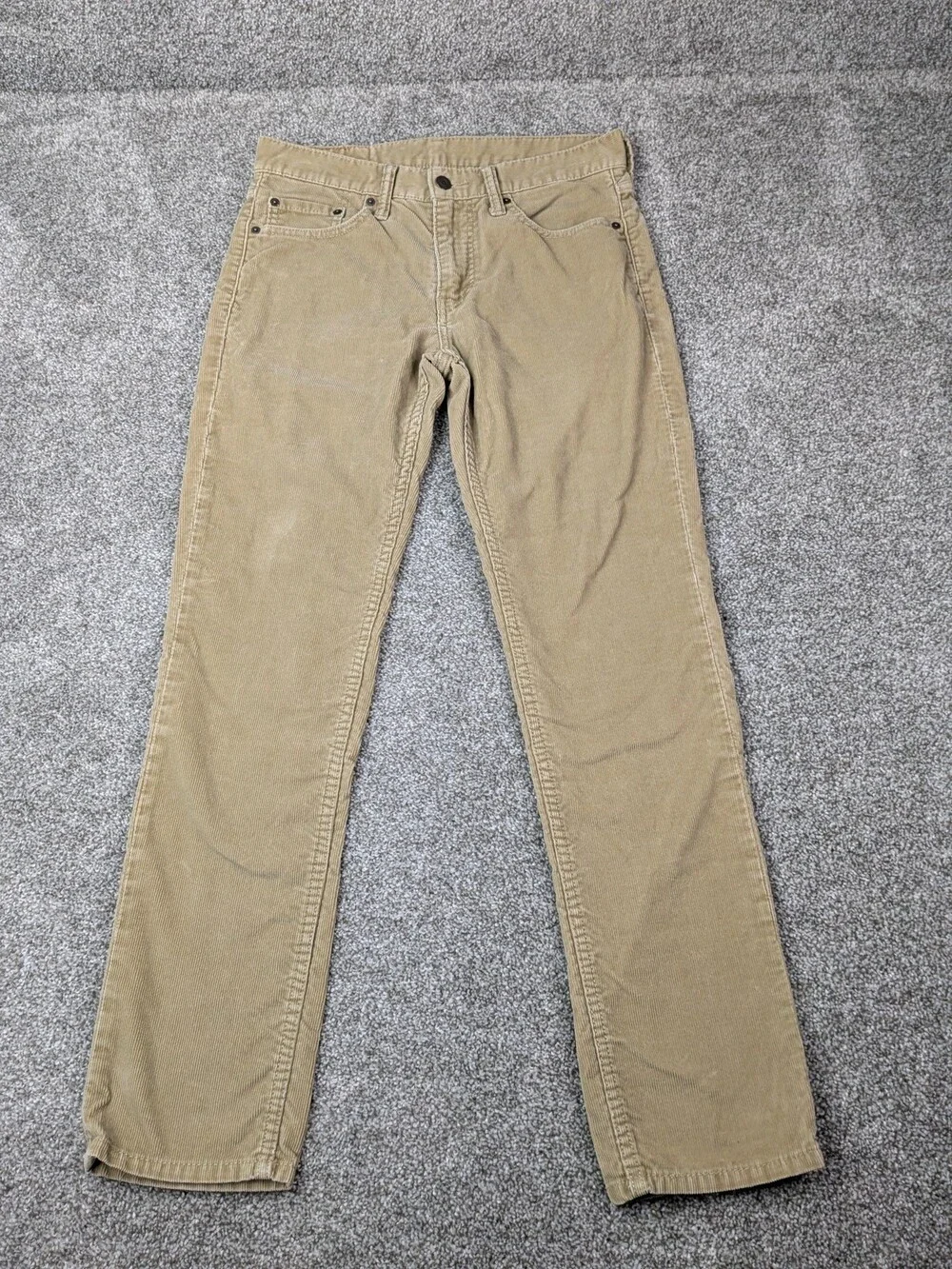 Levis 511 Pants Mens 30x30 Tan Corduroy Slim Fit Zip Fly Casual Stretch